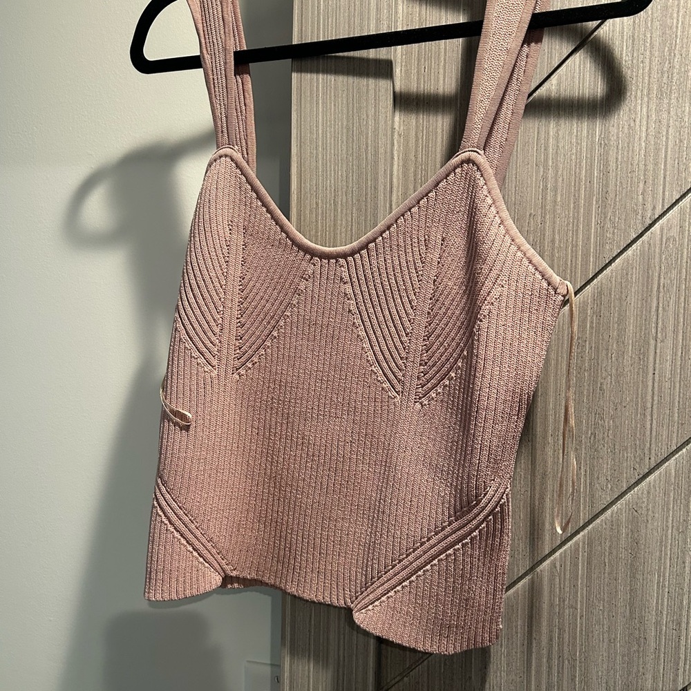 Pink. Knit tank from local
Boutique